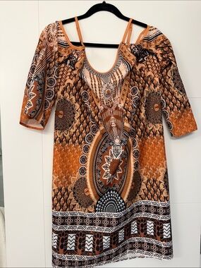 SHEIN Orange & Black Boho Mini Dress
New never worn Very unique